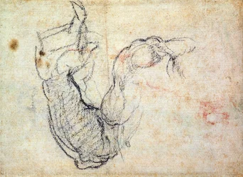 Estudio preparatorio para el brazo de Cristo en el Juicio Final, 1535-41